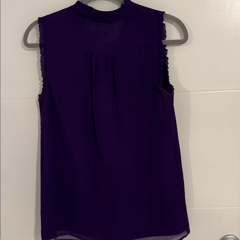 J. Crew Deep Purple Ruffle Blouse - Picture 3 of 3